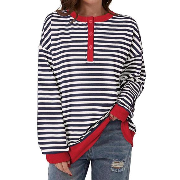 Tops - Striped Oversized Long Sleeve Top - NWT Size S